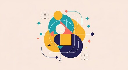 Obraz premium Geometric abstract shapes with clean lines
