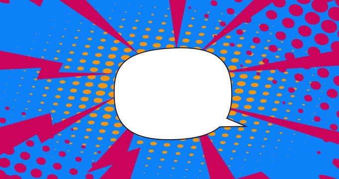 Cartoon background animation, comic book backdrop video. Retro comics pop art design.