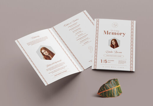 Funeral Program Memorial Service Obituary Layout