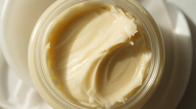 Unber&uuml;hrte Oberfl&auml;che von wei&szlig;em Balsam oder K&ouml;rperbutter