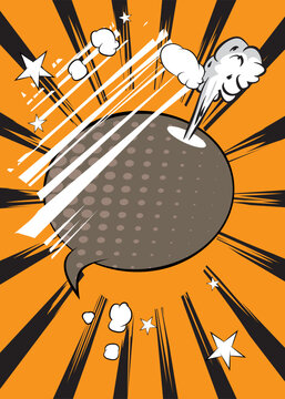 Cartoon background, comic book backdrop. Retro vector comics pop art design.