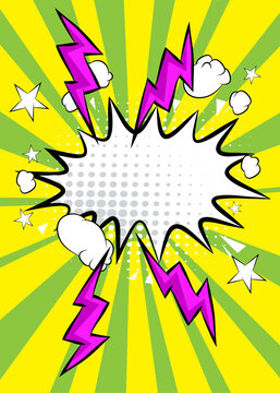 Cartoon background, comic book backdrop. Retro vector comics pop art design.