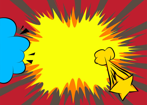 Cartoon background, comic book backdrop. Retro vector comics pop art design.
