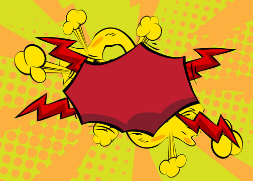 Cartoon background, comic book backdrop. Retro vector comics pop art design.
