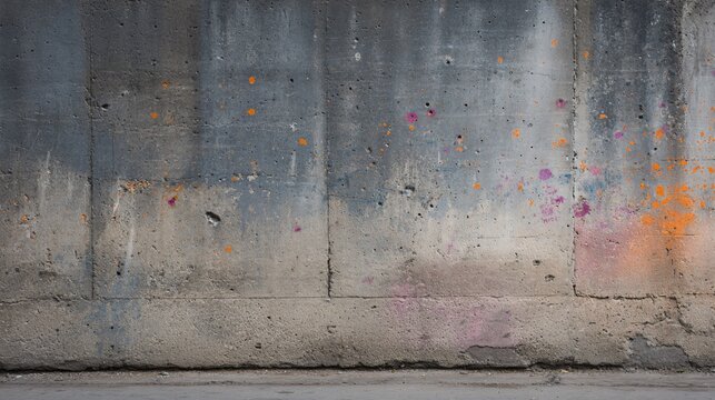 Gritty urban scene depicting a concrete wall with shrapnel damage abandoned street photograph industrial environment close-up view
