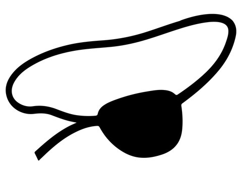Full Round Pirate Eye Patch Silhouette, Buccaneer Character Accessory Icon, Vector Maritime Adventure Illustration