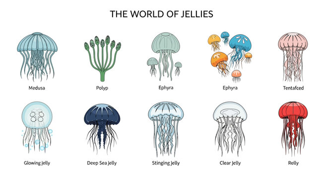 The world of jellyfish marine animals.