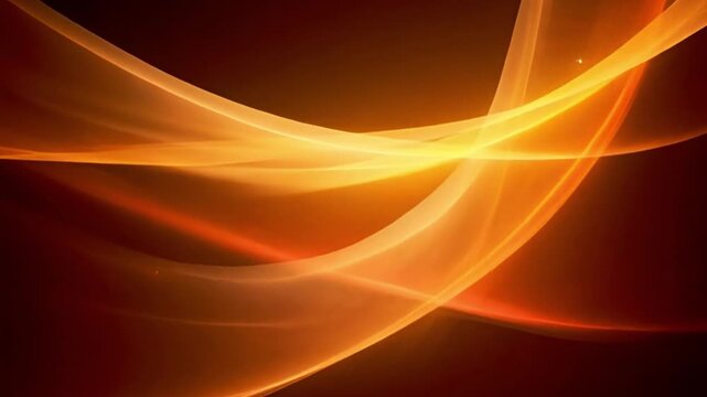 Vibrant orange light trails intersect in a dark abstract background