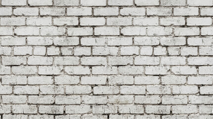 Fototapeta premium A clean, industrial white-painted brick wall with a distressed texture, perfect for urban loft-style backgrounds or product backdrops.