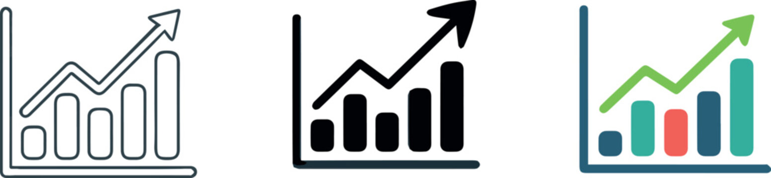 Bar chart icons for startup pitch and investor presentation