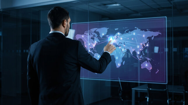 Global Human Resource Management concept. international workforce connection, HR, HRM strategy and team collaboration using digital technology for managing employees New