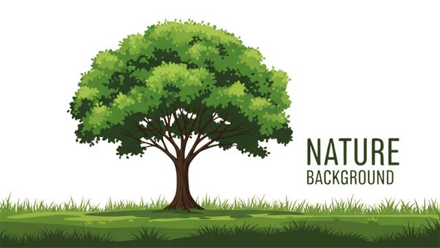 Isolated green tree with not in my backyard sign on grassy field Vector