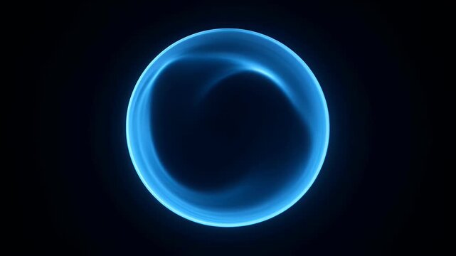 Glowing blue orb neon circle abstract sphere light ring energy halo luminous globe blue gradient dark background futuristic glow glowing blue neon ring with soft radial glow and dark background