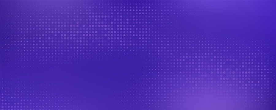 Purple glowing pixel dot pattern. Abstract neon grid wallpaper. Violet color mosaic pattern backdrop. Vector modern technology, business, science, healthcare, medicine, presentation design background
