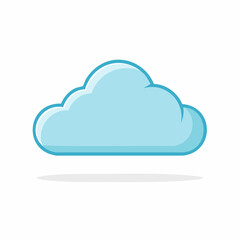 Fototapeta premium Stylized Blue Cloud Icon with Shadow