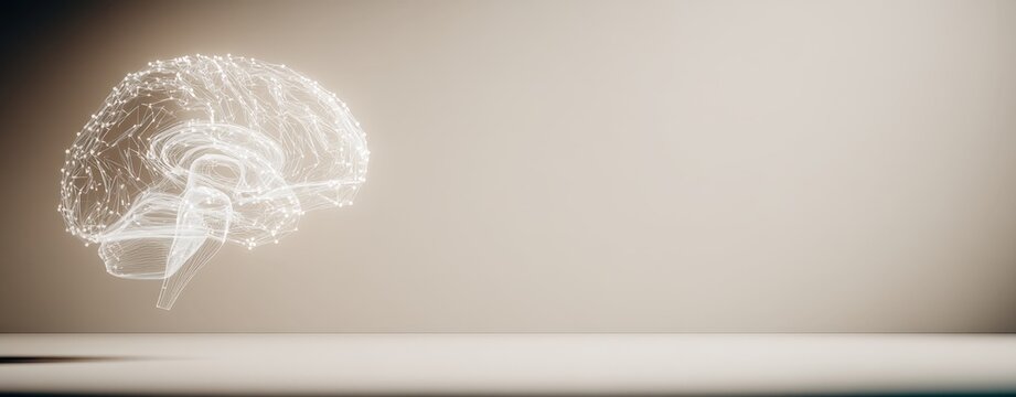 adhd Detailed Digital Illustration of a Human Brain with Neural Network Connectivity ADHD visual distraction ADHD creative thinking minimalist adhd brain focus illustration