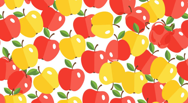 Red and Yellow Apples Pattern Closeup.