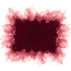 Fototapeta premium Pink smoke frame with swirling vapor tendrils surrounding a deep crimson center for cosmetics branding, floral perfume advertising and luxury boutique signage