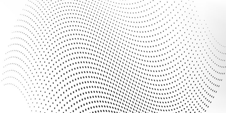 PrintRandom halftone. Pointillism style. Background with irregular, chaotic dots, points, circle. Abstract monochrome pattern. Black and white color. Vector illustration eps10