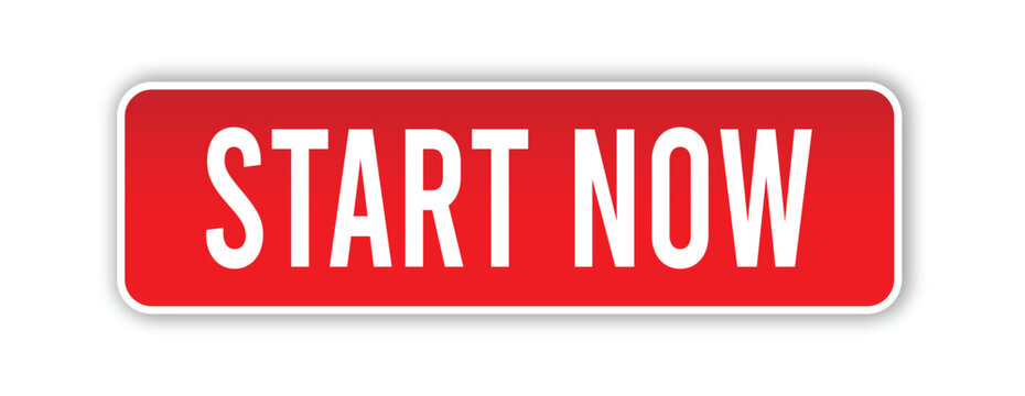 Red Start Now Button with Inner Border and Shadow for Call to Action in Modern Rounded UI Web Design