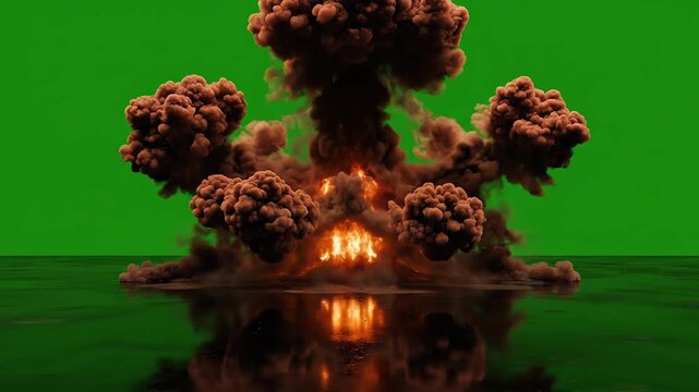 Explosion on reflective surface ideal for travel vlogs and eco-friendly campaigns