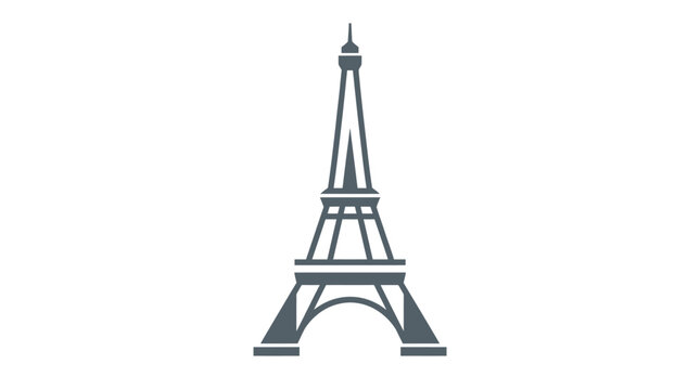 Simplified flat vector icon representing a notable Parisian architectural landmark, symbolizing French culture and travel. Clean graphic element on a white background