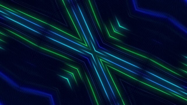 Futuristic Neon Circuit Lines Background with Blue and Green Tech Pattern video 4k