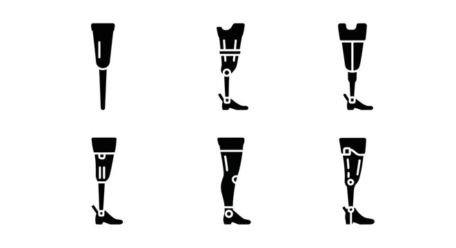 Prosthetic Leg Icons Collection - Modern Limb Replacement Technology