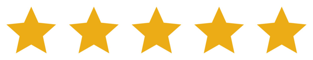 Obraz premium Five star rating icon product review feedback flat design.