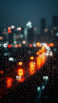 Rainy Night Cityscape with Blurred Lights 2.