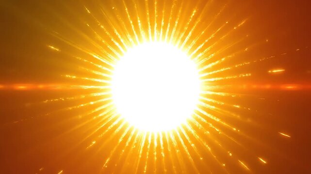 Bright sun with radiant beams ideal for travel vlogs and eco-friendly campaigns