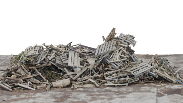3d rendering pile of wooden pallets