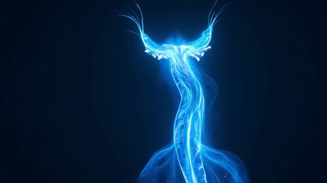 Ethereal Dragon Spirit Legendary Beast Concept in Blue Light
