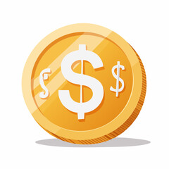 Obraz premium Golden Coin with Dollar Sign