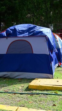 large tent set up in camp