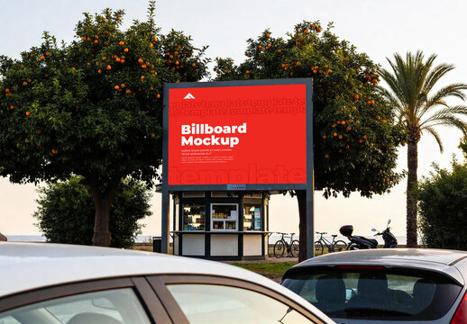 Realistic Outdoor Billboard Mockup PSD for Advertising Campaign Branding