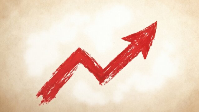 Growth arrows signifying a positive upward trend in data analytics or business metrics.