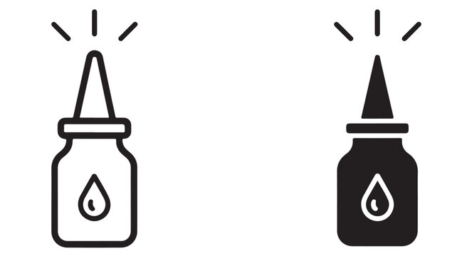 Eye Drops Bottle Minimalist Line Art Vector for Healthcare Medical