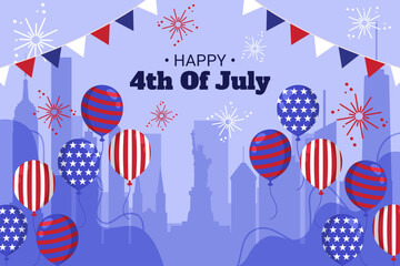 Obraz premium Happy 4th of July Celebration Background.