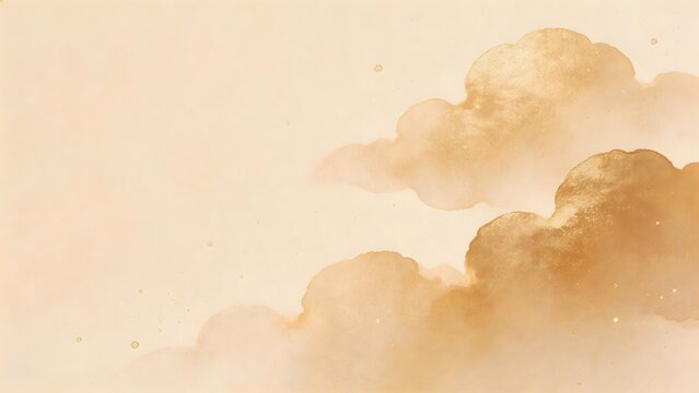 Golden clouds on soft beige background