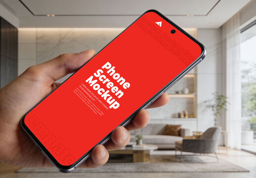Smartphone Screen Mockup PSD UI UX App Presentation Display
