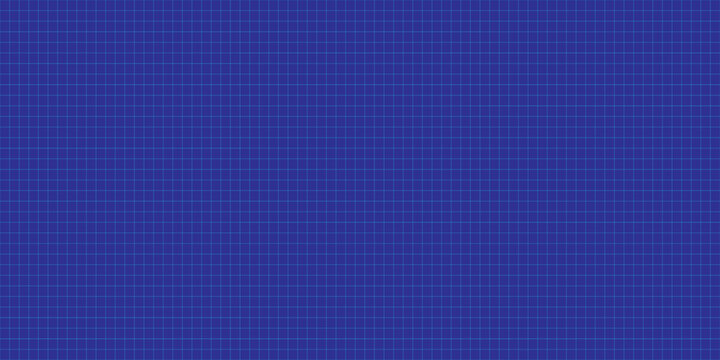 Horizontal millimeter graph paper with thick white border and technical grid on blue background. Suitable for drafts and planning. Stock vector illustration in flat style.