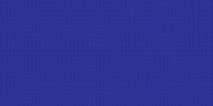 Horizontal millimeter graph paper with thick white border and technical grid on blue background. Suitable for drafts and planning. Stock vector illustration in flat style.
