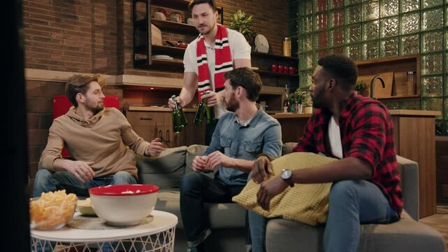 A group of friends are truly enjoying a delightful game night together at home tonight