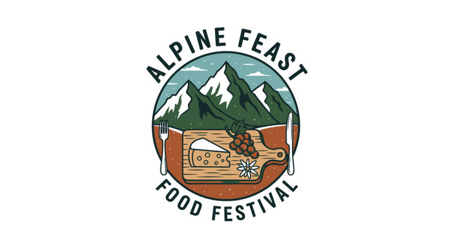 Alpine Feast Food Festival Logo Design.