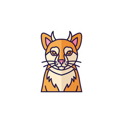 Fototapeta premium Cartoon Orange Cat Face Closeup.