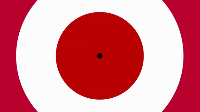 Circular target transition animation with red white geometric wipe effect and abstract radial motion graphics overlay