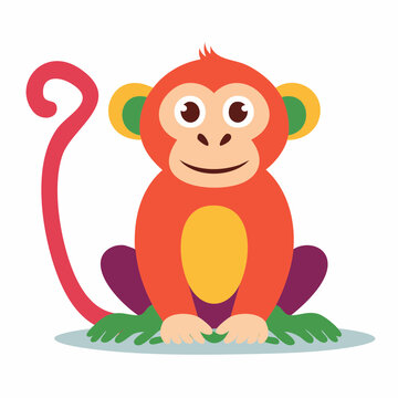 Cute cartoon monkey illustration