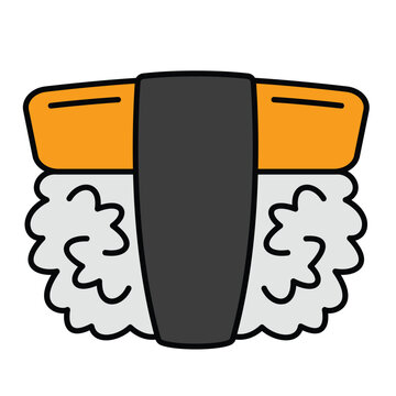 Flat Design Sushi Roll Illustration