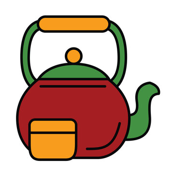 Japanese Kettle Flat Design Illustration